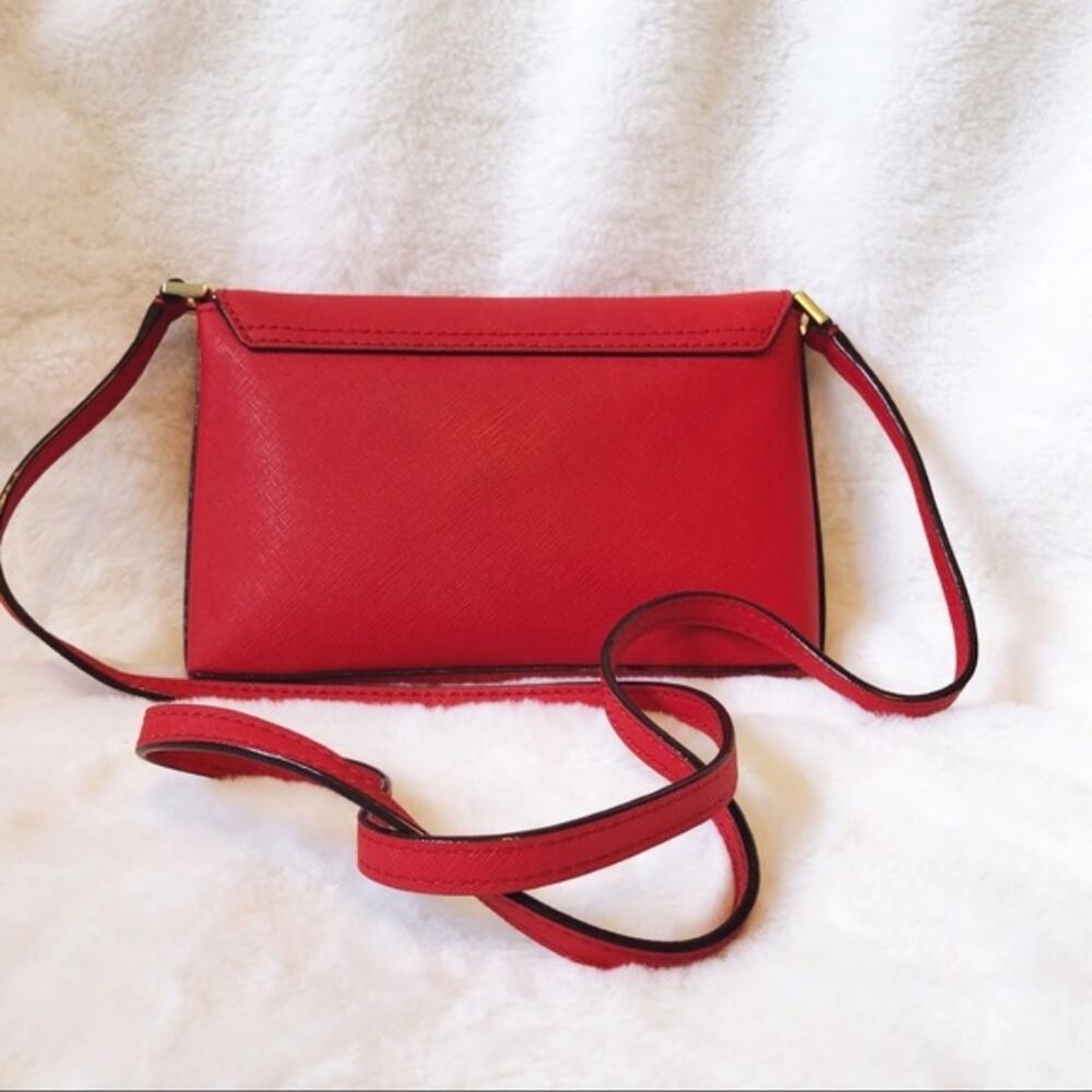 Kate Spade Red Saffiano Leather Crossbody Bag with Gold Hardware - Picture 4 of 8